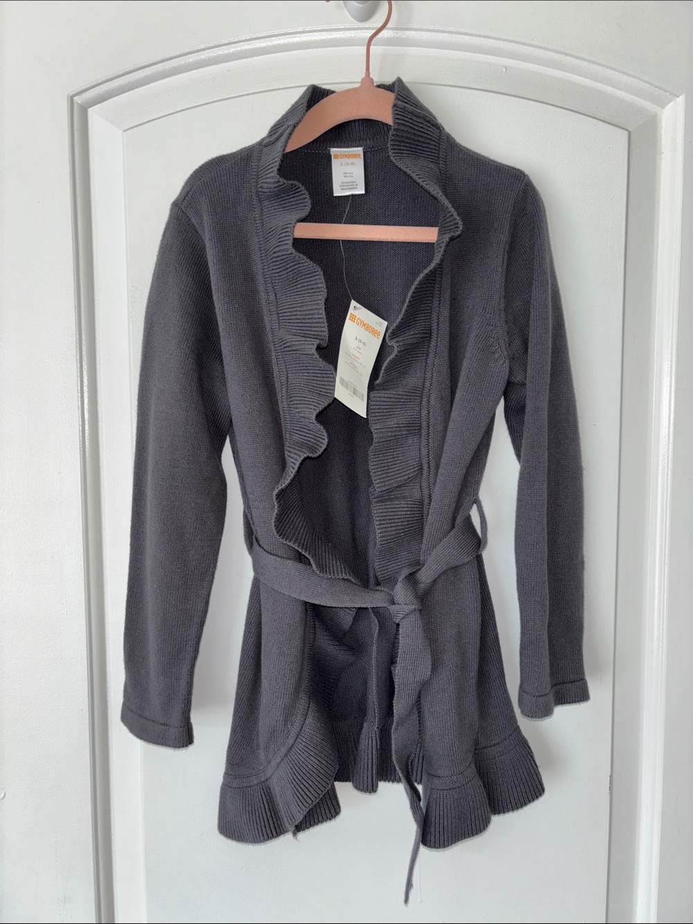NWT Gymboree ruffle belted cardigan sweater S 5-6